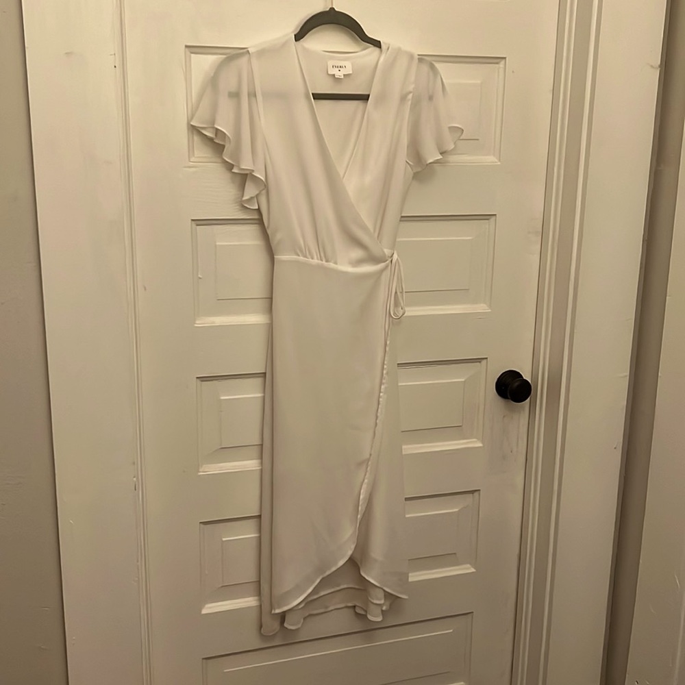 Everly White Wrap Dress
